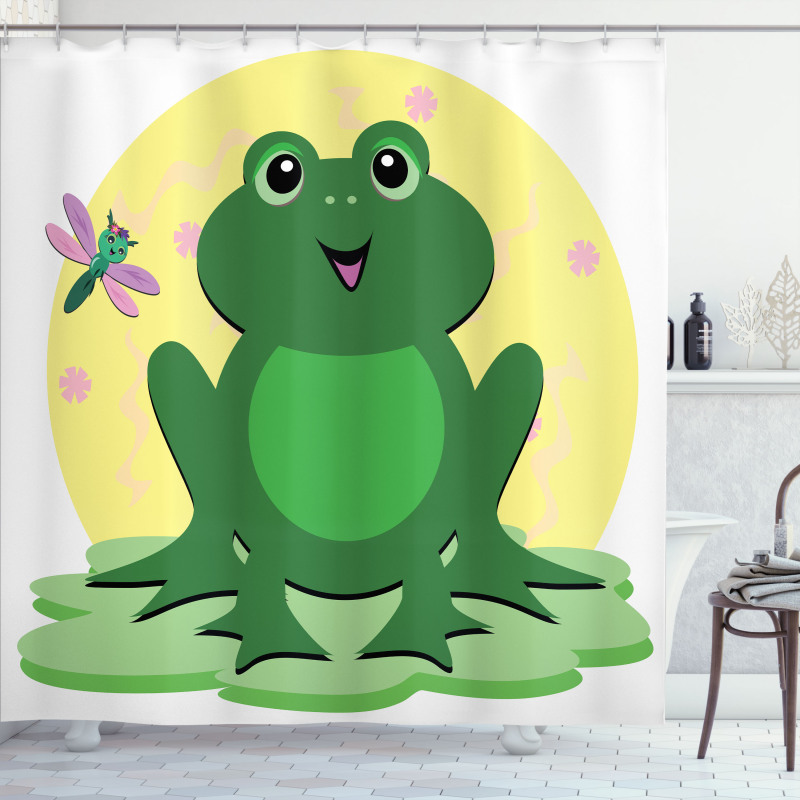 Childish Concept Pond Animal Shower Curtain