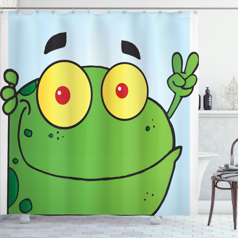 Whimsical Animal Peace Sign Shower Curtain