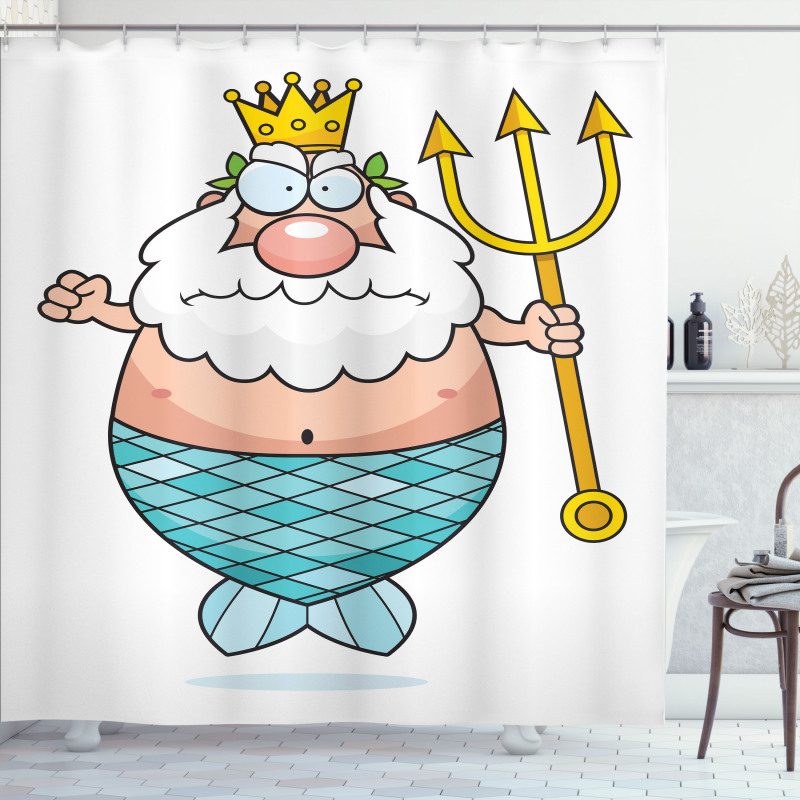 Funny Cartoon Angry King Shower Curtain