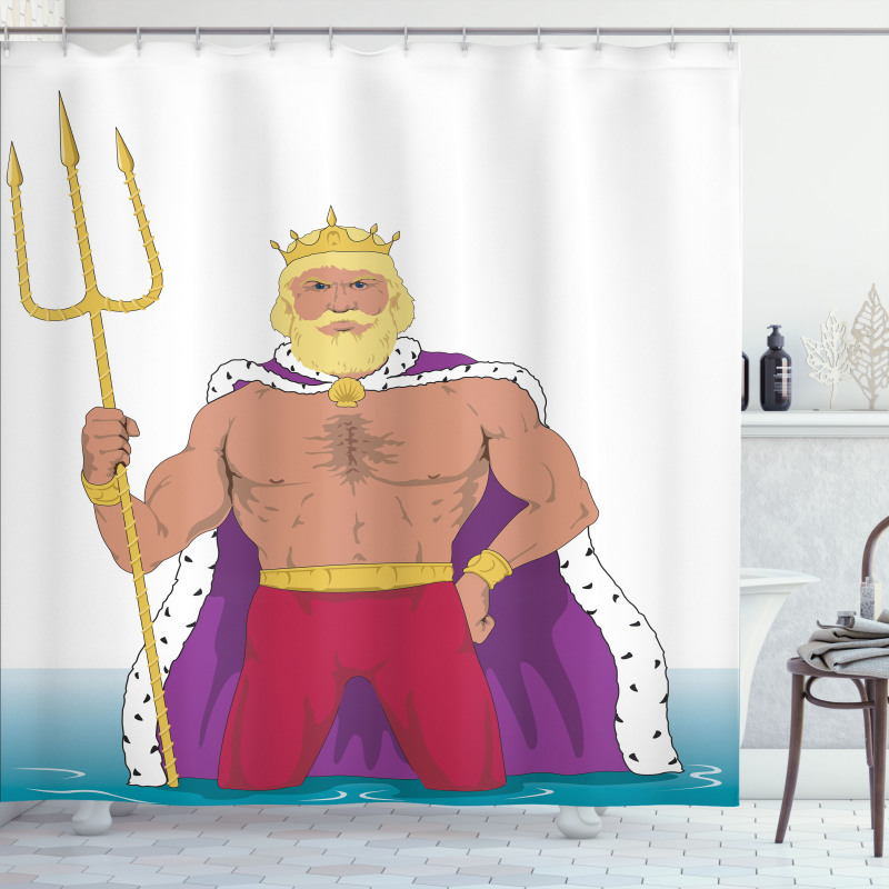 King of the Ocean Drawing Shower Curtain