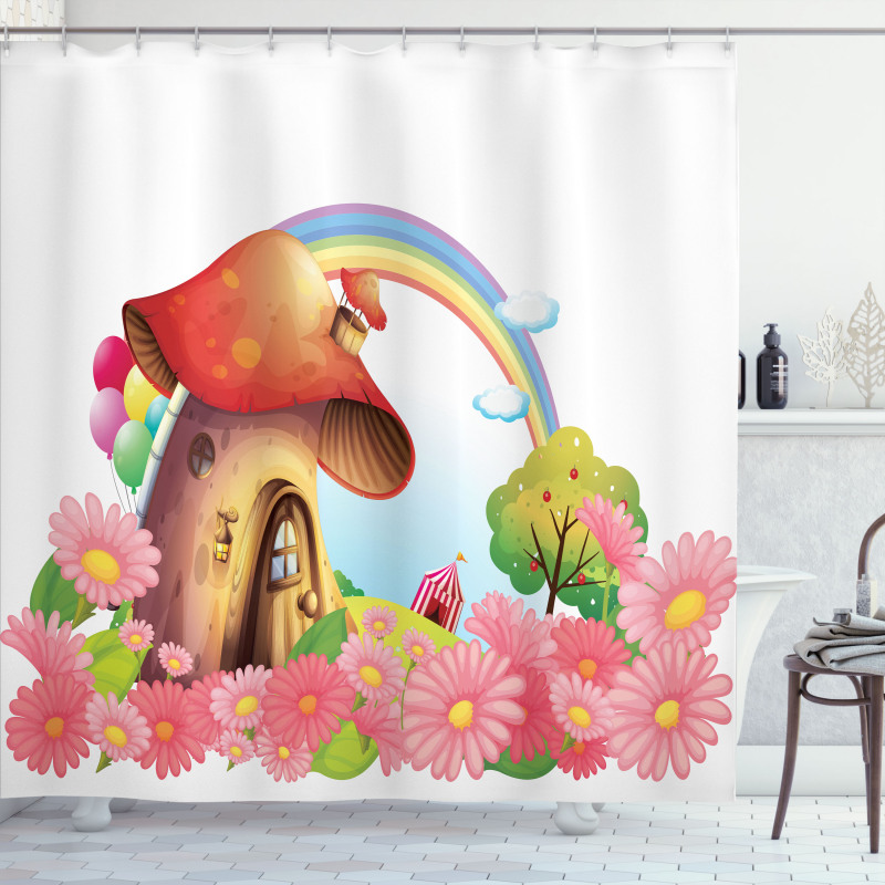 Mushroom House in Garden Shower Curtain