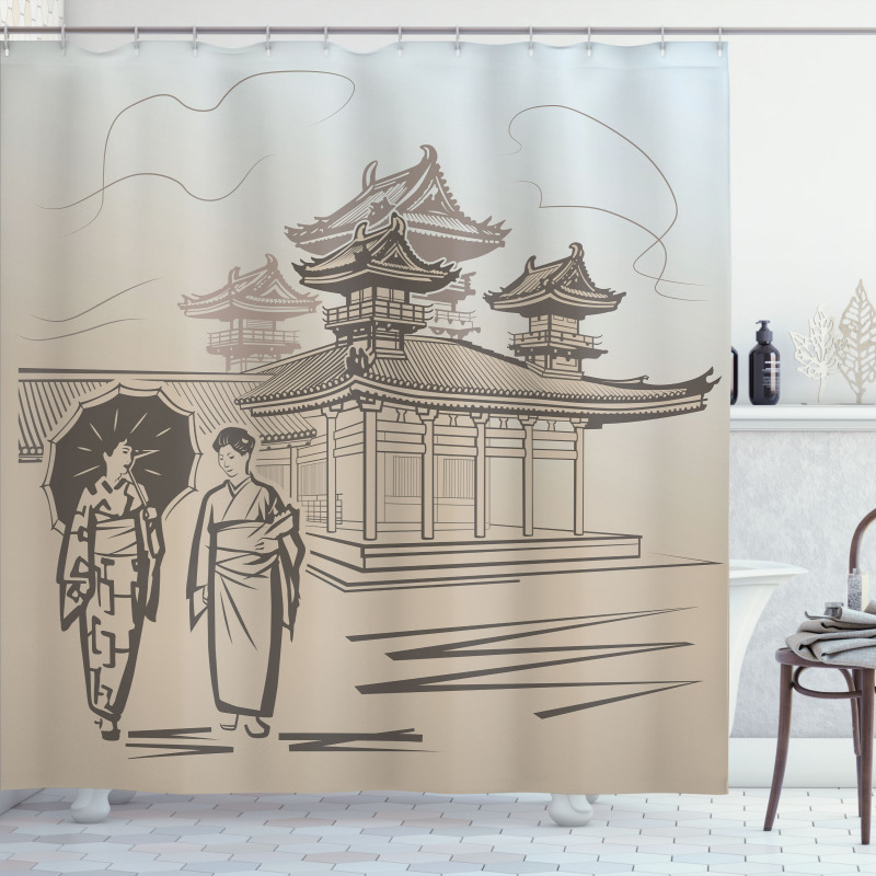 Women Walking Shower Curtain