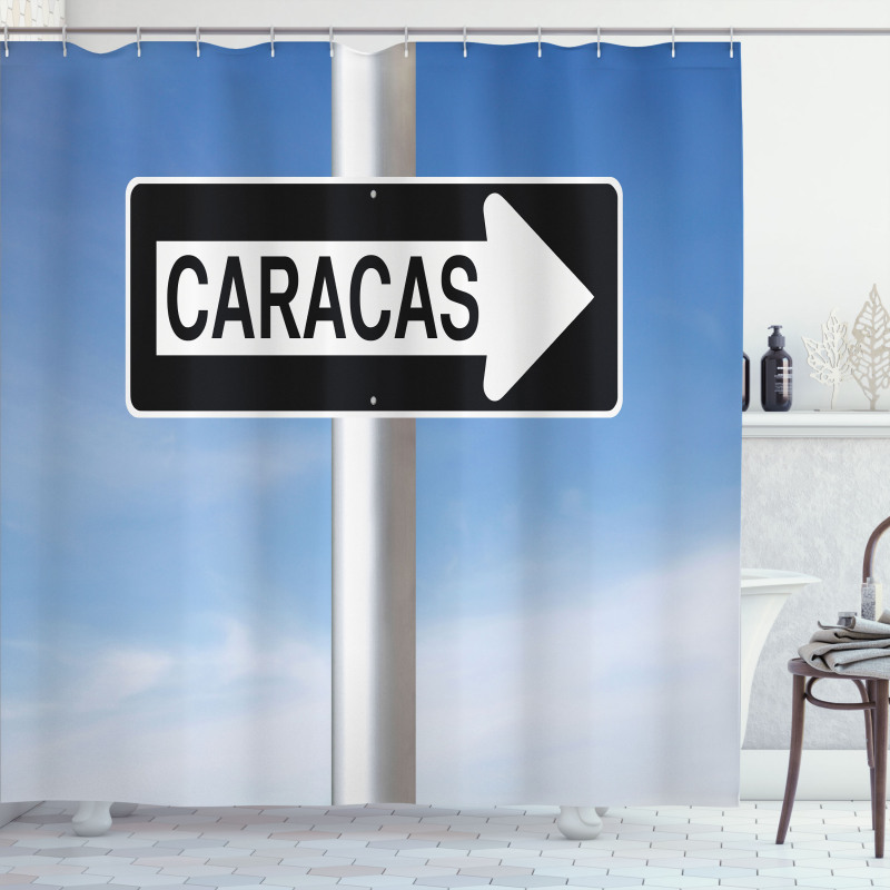 Caracas Lettering Sign Shower Curtain