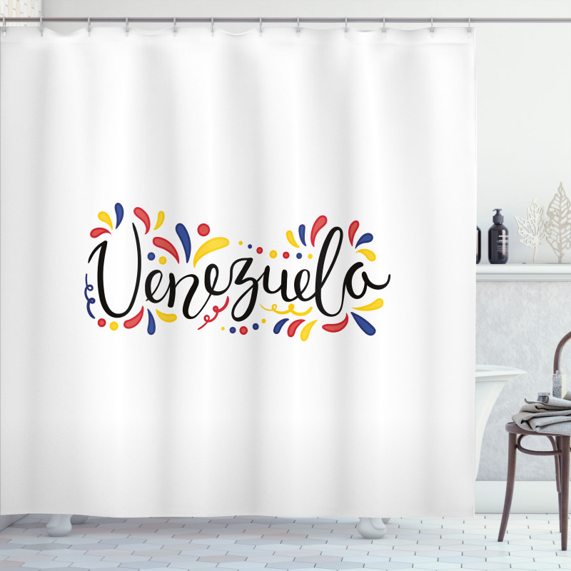 Colorful Cursive Wording Shower Curtain