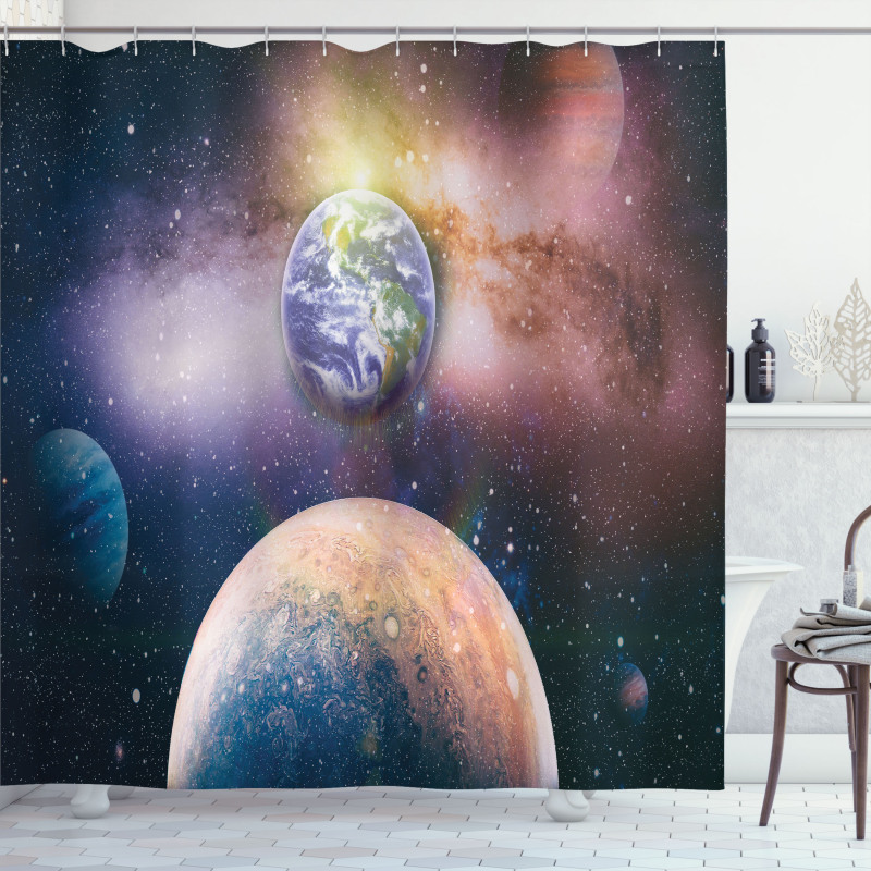 Panoramic Galaxy Scene Shower Curtain