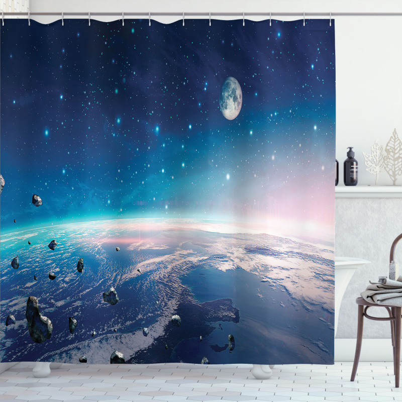 Image of Nebula Asteroids Shower Curtain