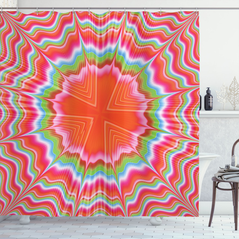 Psychedelic Fractal Shower Curtain