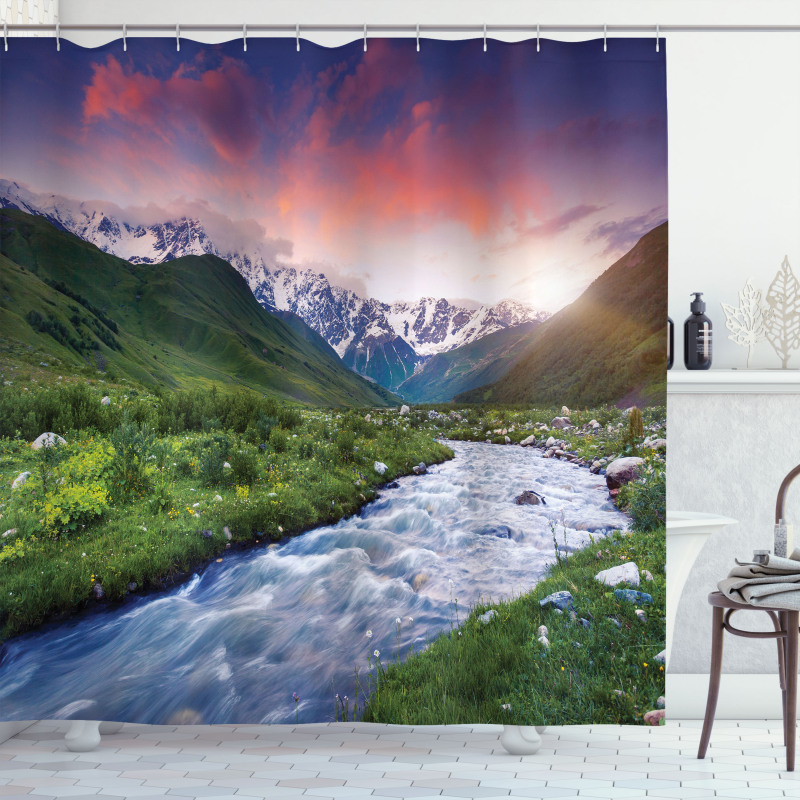 Georgia Caucasus Hills Shower Curtain