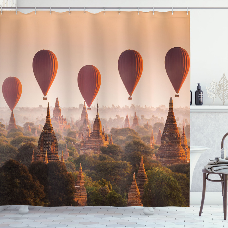 Hot Air Balloon Myanmar Shower Curtain