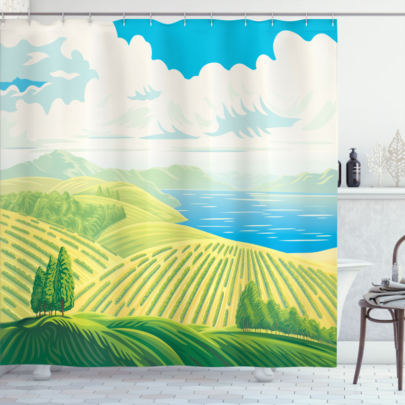 Idyllic Beauty Graphic Shower Curtain