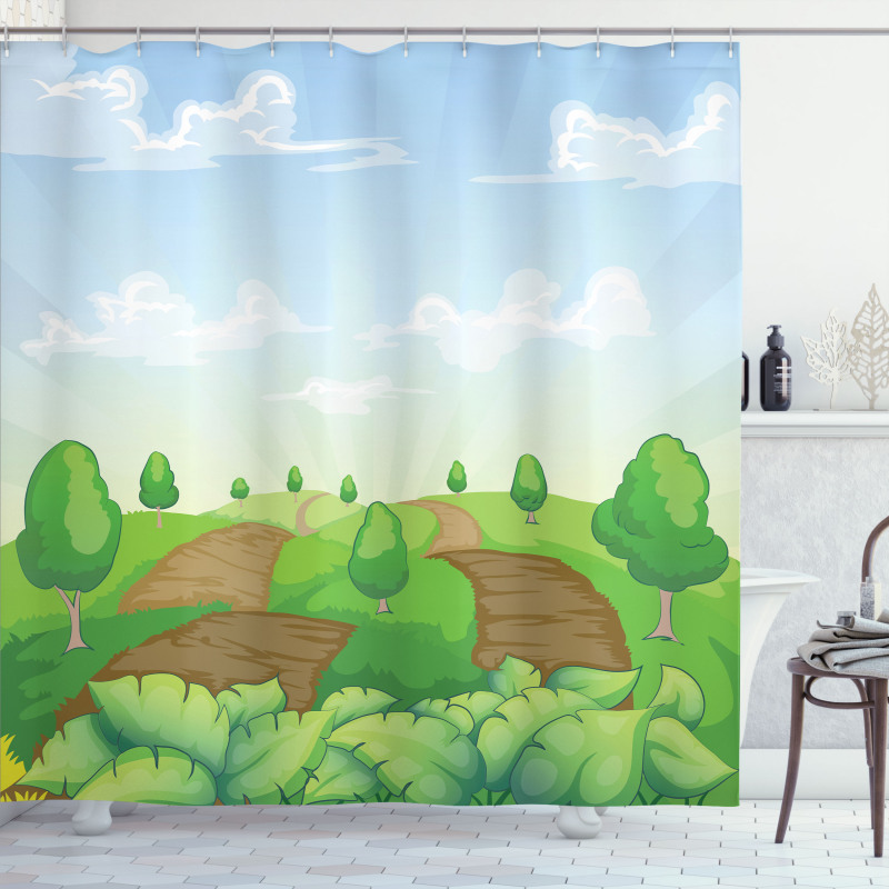 Idyllic Farm Fields Shower Curtain