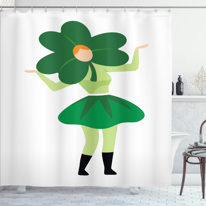 Lucky Clover Hat Shower Curtain