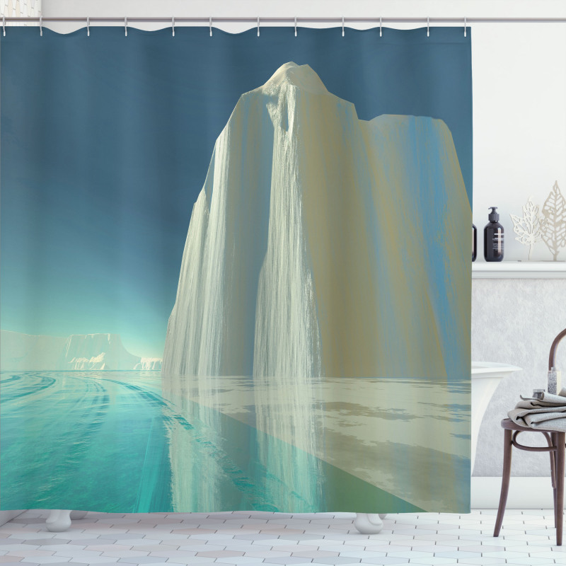 Graphic Frigid by the Sea Shower Curtain