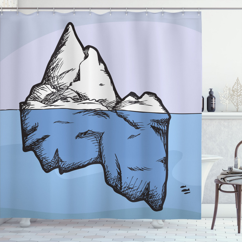 Ice Below and Above Water Shower Curtain