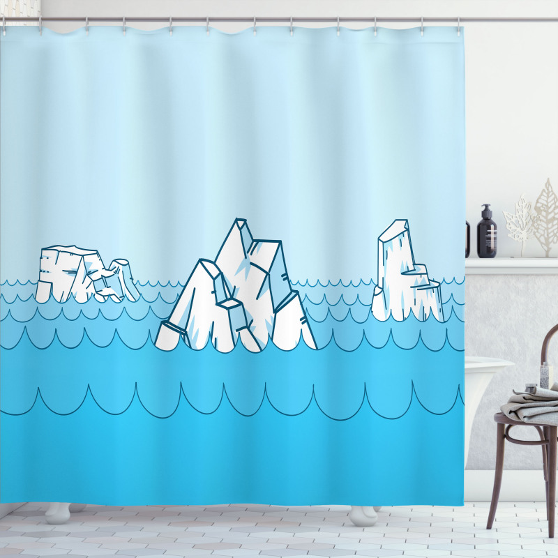 Frosty Elements Floating Shower Curtain