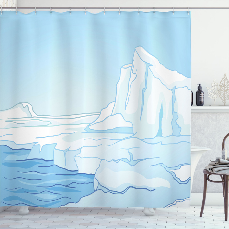 Cartoon Style Winter Theme Shower Curtain