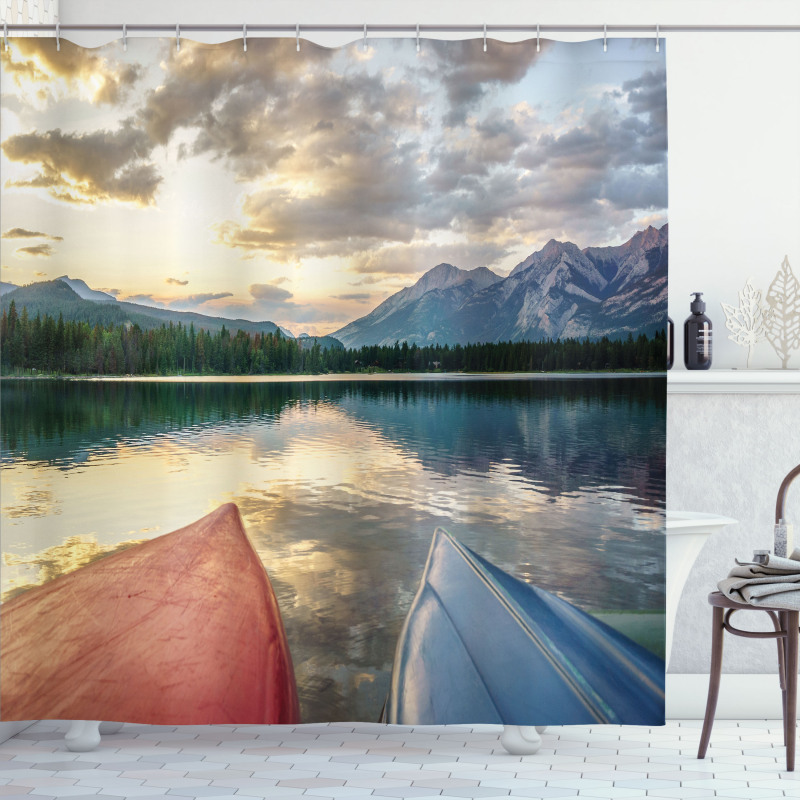 Edith Lake and Old Boats Shower Curtain