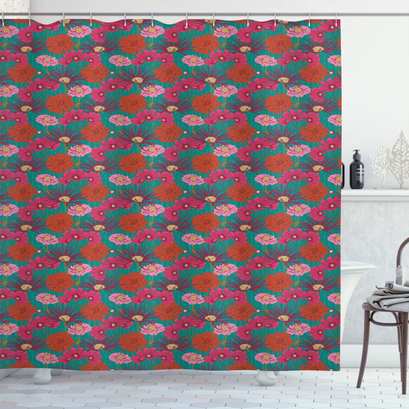 Cheerful Blooming Petals Shower Curtain