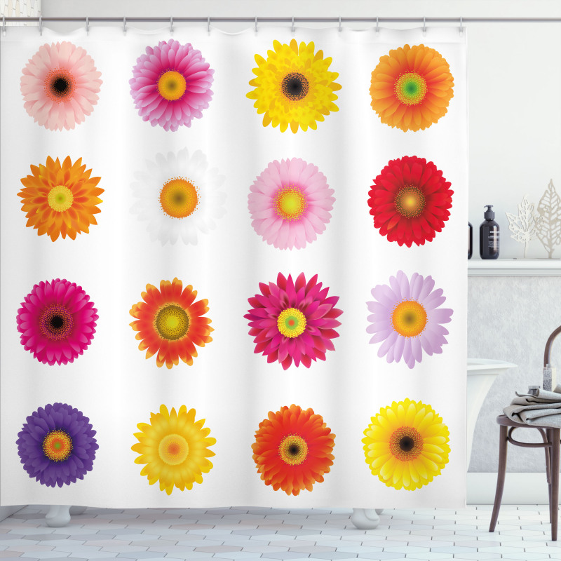 Colorful Petals Love Shower Curtain
