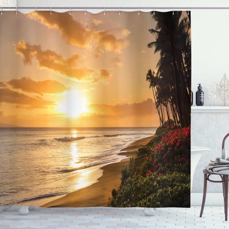 Sunset on Sands Beach Shower Curtain