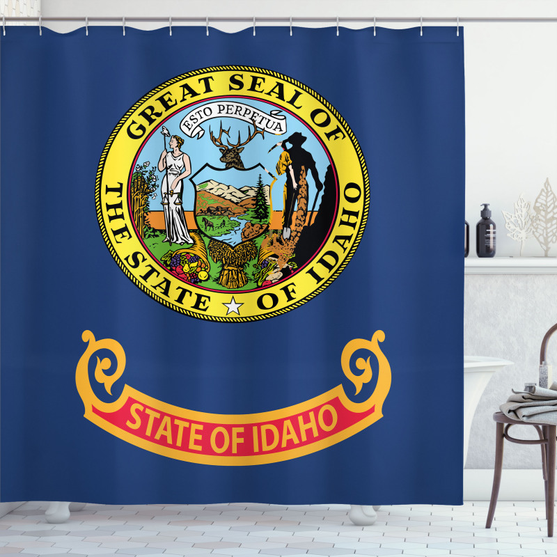 Nostalgic Logo of Gem State Shower Curtain