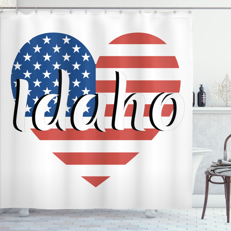 Heart Shaped USA Flag State Shower Curtain