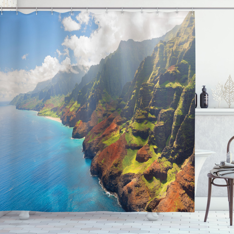 Island Sunshine Panorama Shower Curtain