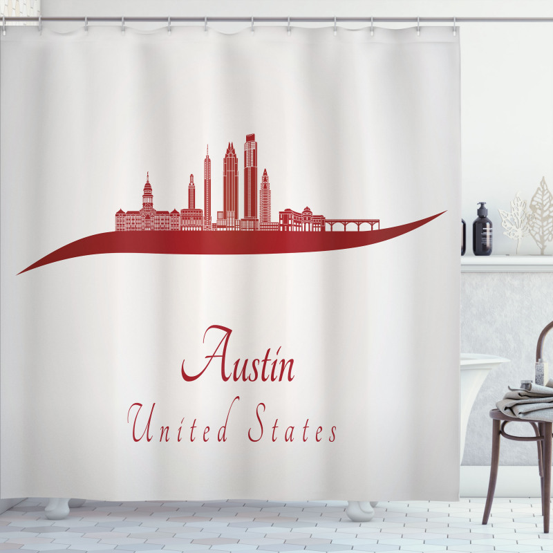 Calligraphic Modern Skyline Shower Curtain