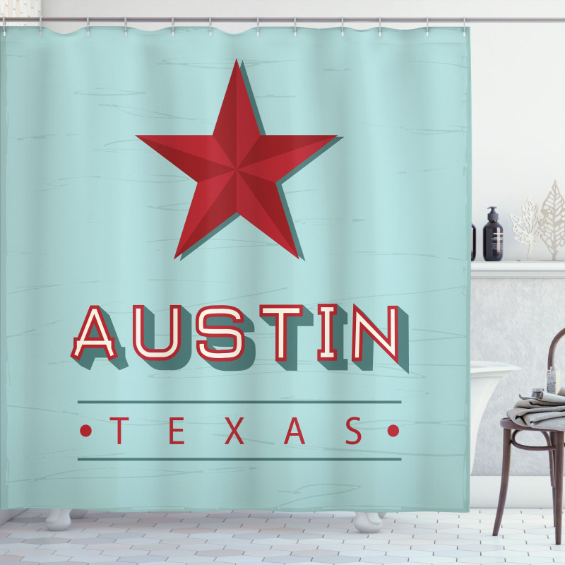 Texas Wording and a Star Shower Curtain