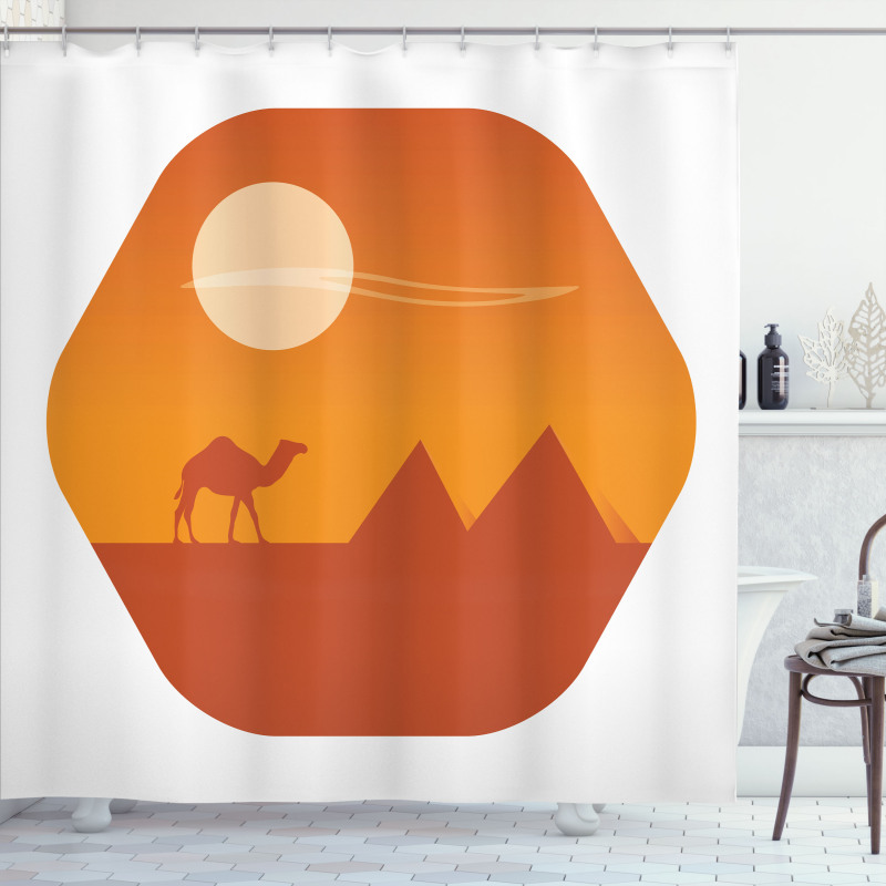 Sun Camel and Pyramids Art Shower Curtain