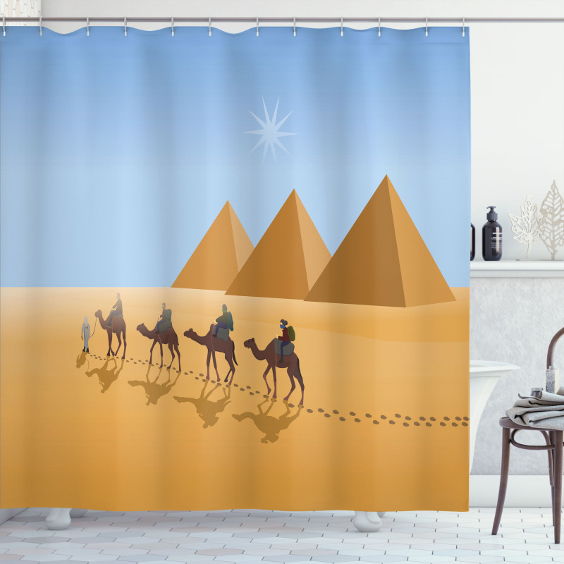 Camel Riders in Desert Shower Curtain