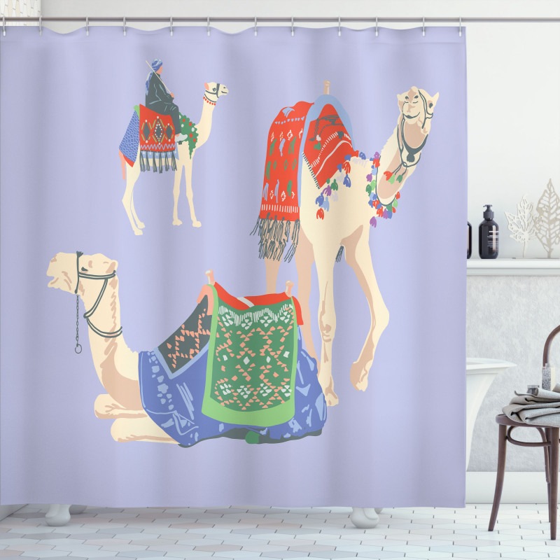 Camels with Rugs Shower Curtain