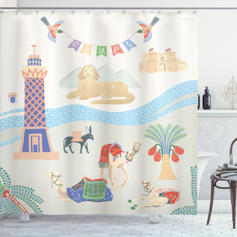 Traveling Egypt Landmarks Shower Curtain