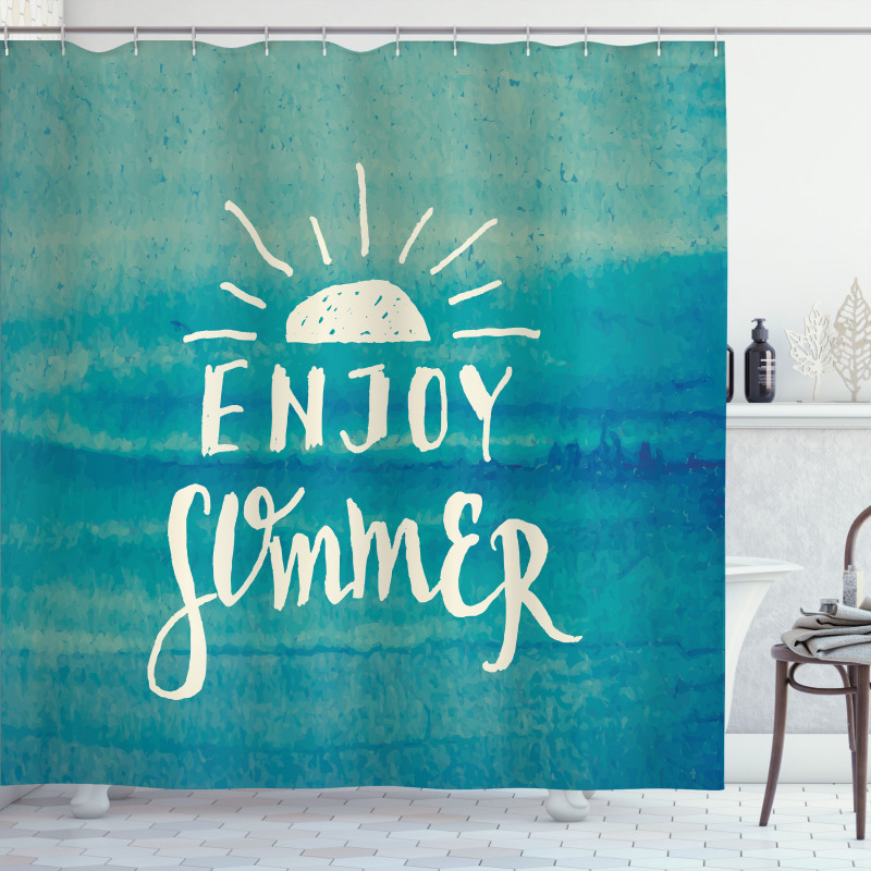 Enjoy Summer on Watercolor Shower Curtain