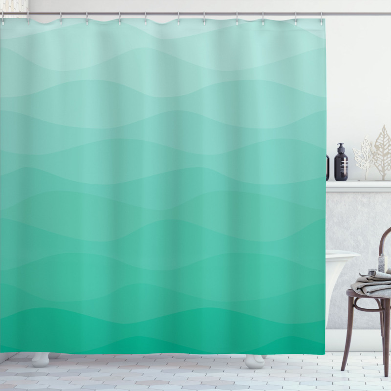 Tender Color Change Waves Art Shower Curtain