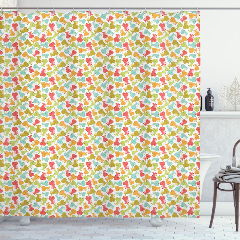 Nursery Theme Doodle Shower Curtain