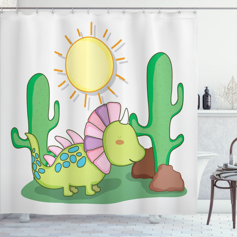 Styracosaurus Doodle Shower Curtain