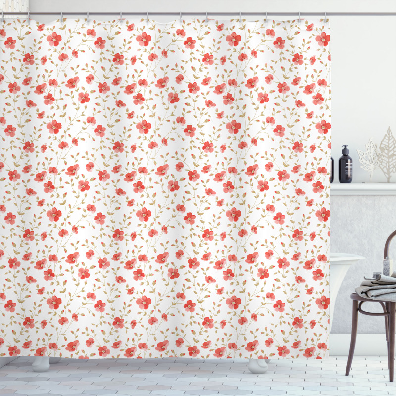 Peony Flowers Blooms Shower Curtain