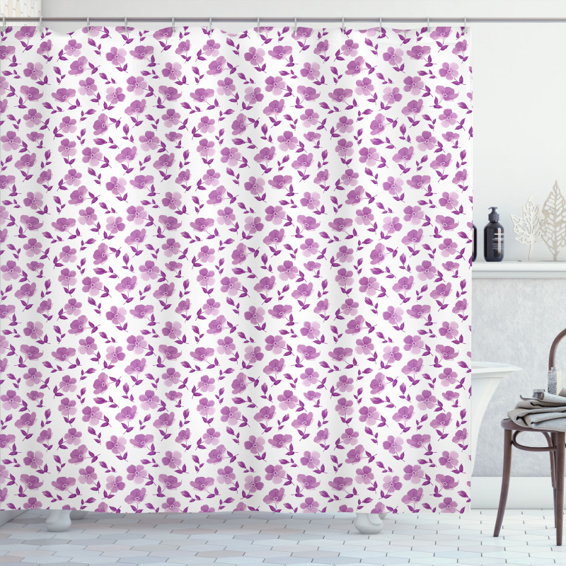 Floral Bridal Pattern Shower Curtain