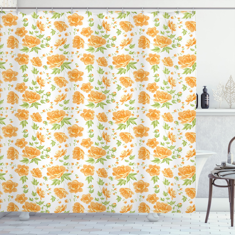 Floral Peony Bouquets Shower Curtain