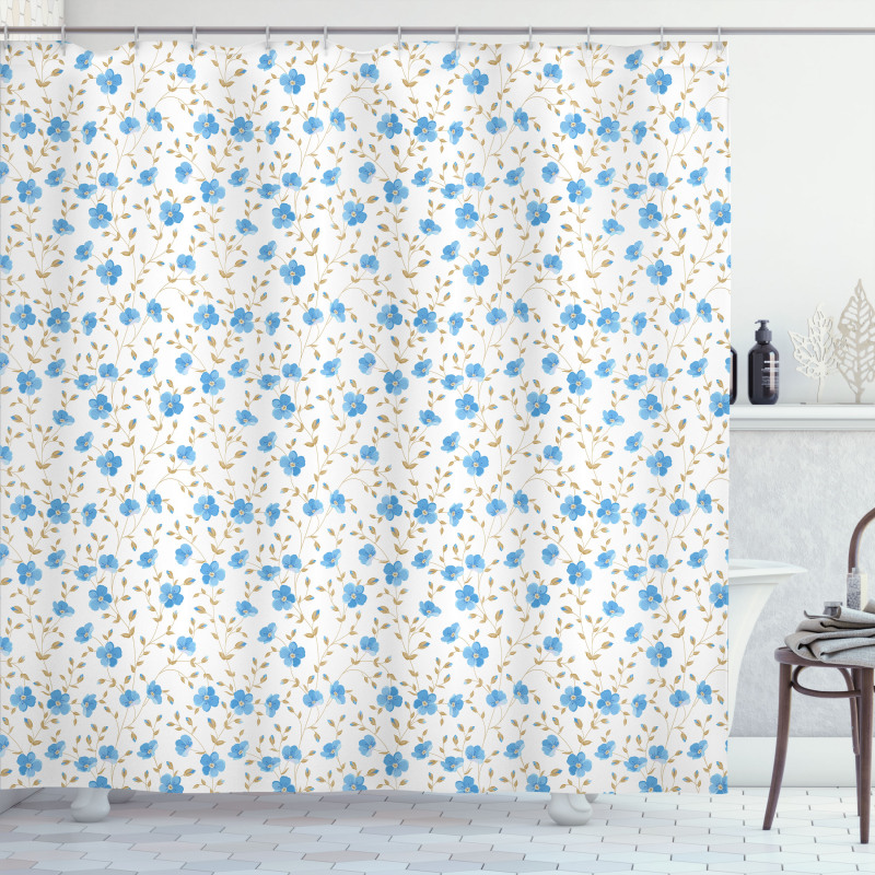 Field Flowers Swirls Shower Curtain