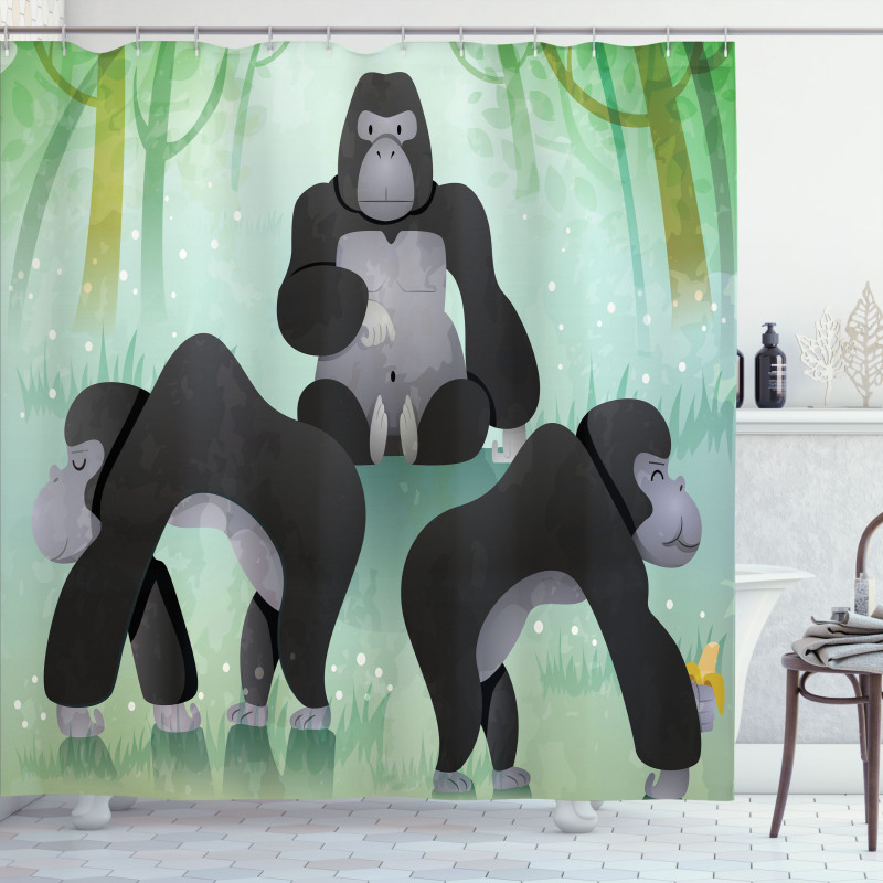 Chunky Woodland Creatures Shower Curtain