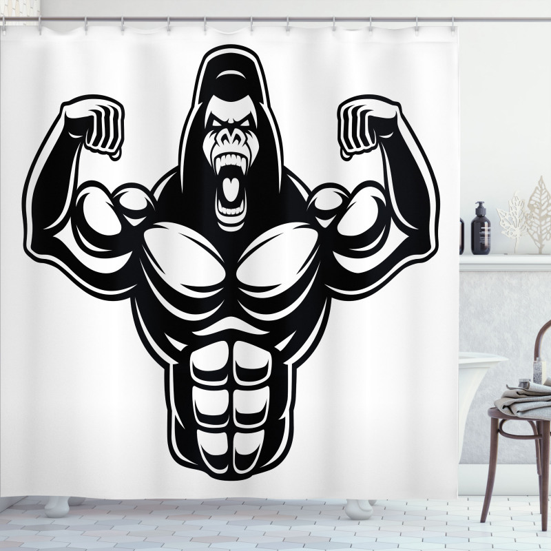 Athletic Bodybuilder Beast Shower Curtain