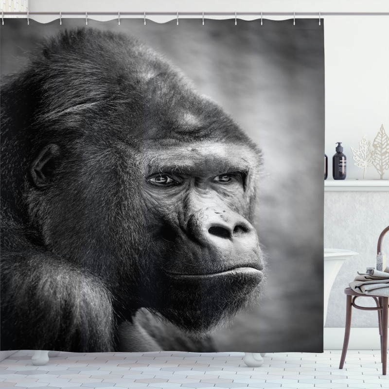 Close up Orangutan Portrait Shower Curtain