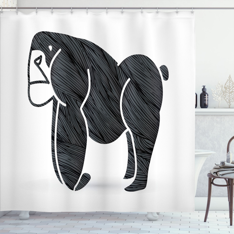 Angry Graphic Ape Standing Shower Curtain