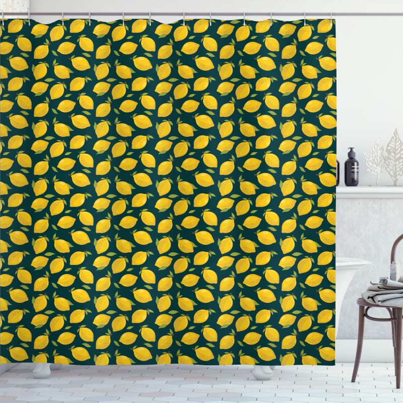 Citrus Cartoon with Leaves Shower Curtain