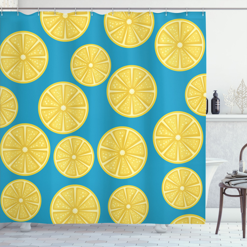 Vivid Citrus Slices Art Shower Curtain