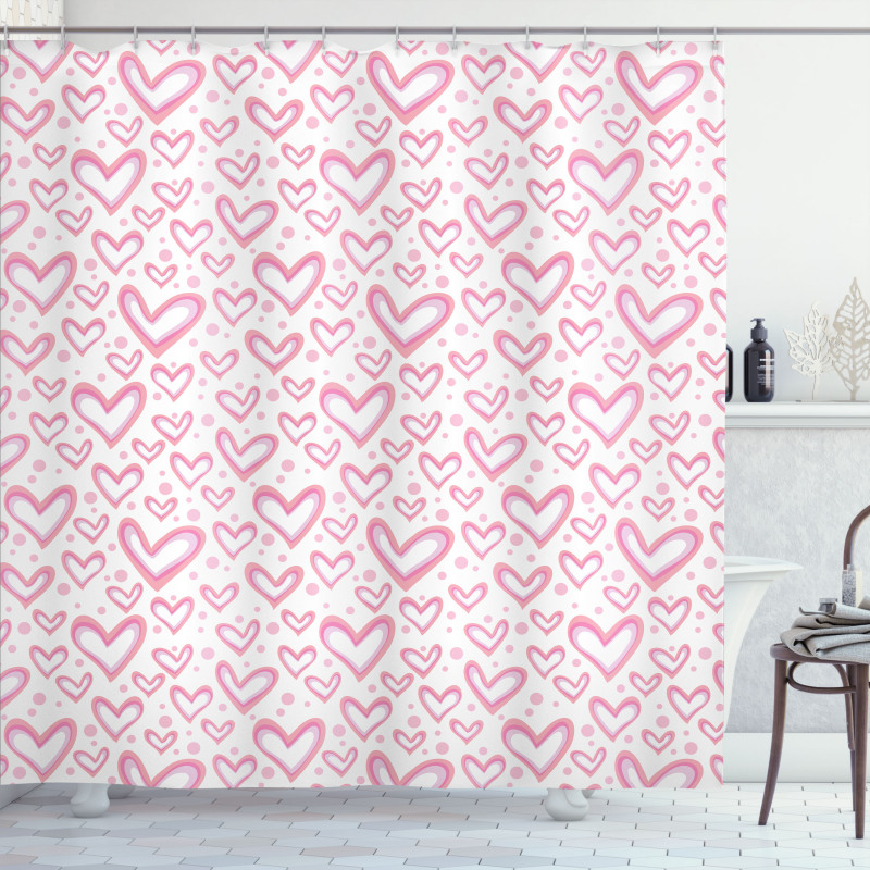 Hearts and Rounds Shower Curtain