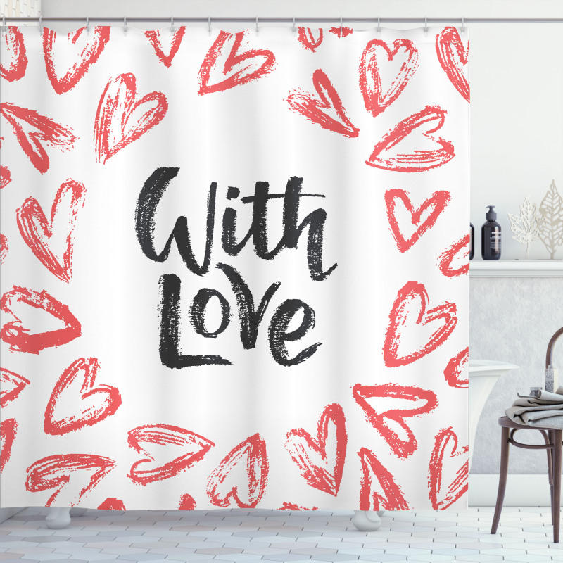 Love Hearts Shower Curtain