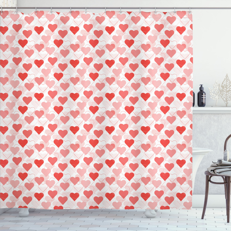 Love Arty Hearts Shower Curtain